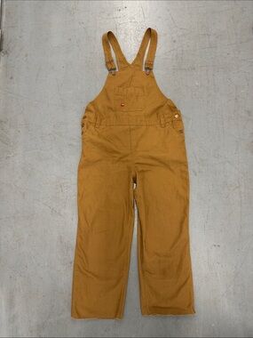 Dickies Women's Mustard Brown Cotton Utility Cut-Off Overalls XL